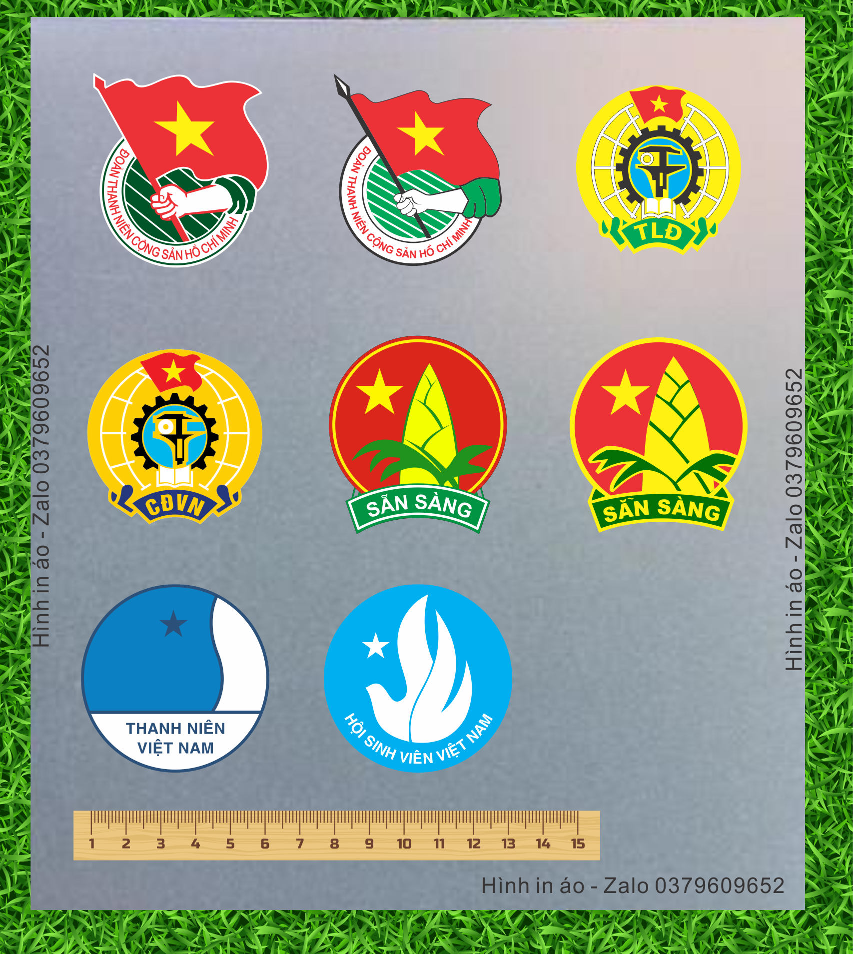 [Hình ủi nhiệt in áo] Logo Đoàn Thanh Niên nhiều mẫu trang trí quần áo in ủi tại nhà dễ dàng