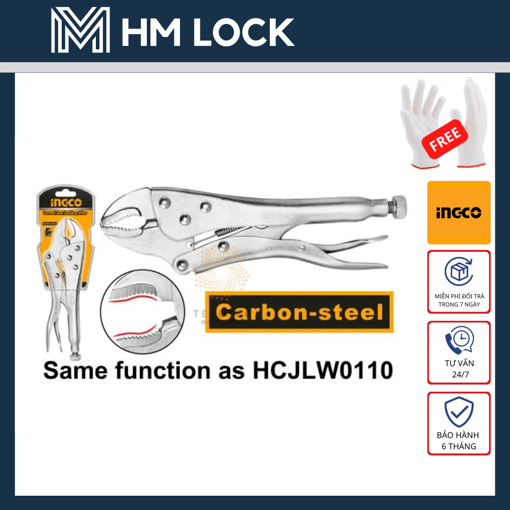 Kềm bấm chết ingco 7'', 10'' inch thép carbon - hàng chính hãng - hcjlw0210 - hcjlw0207 - hm lock