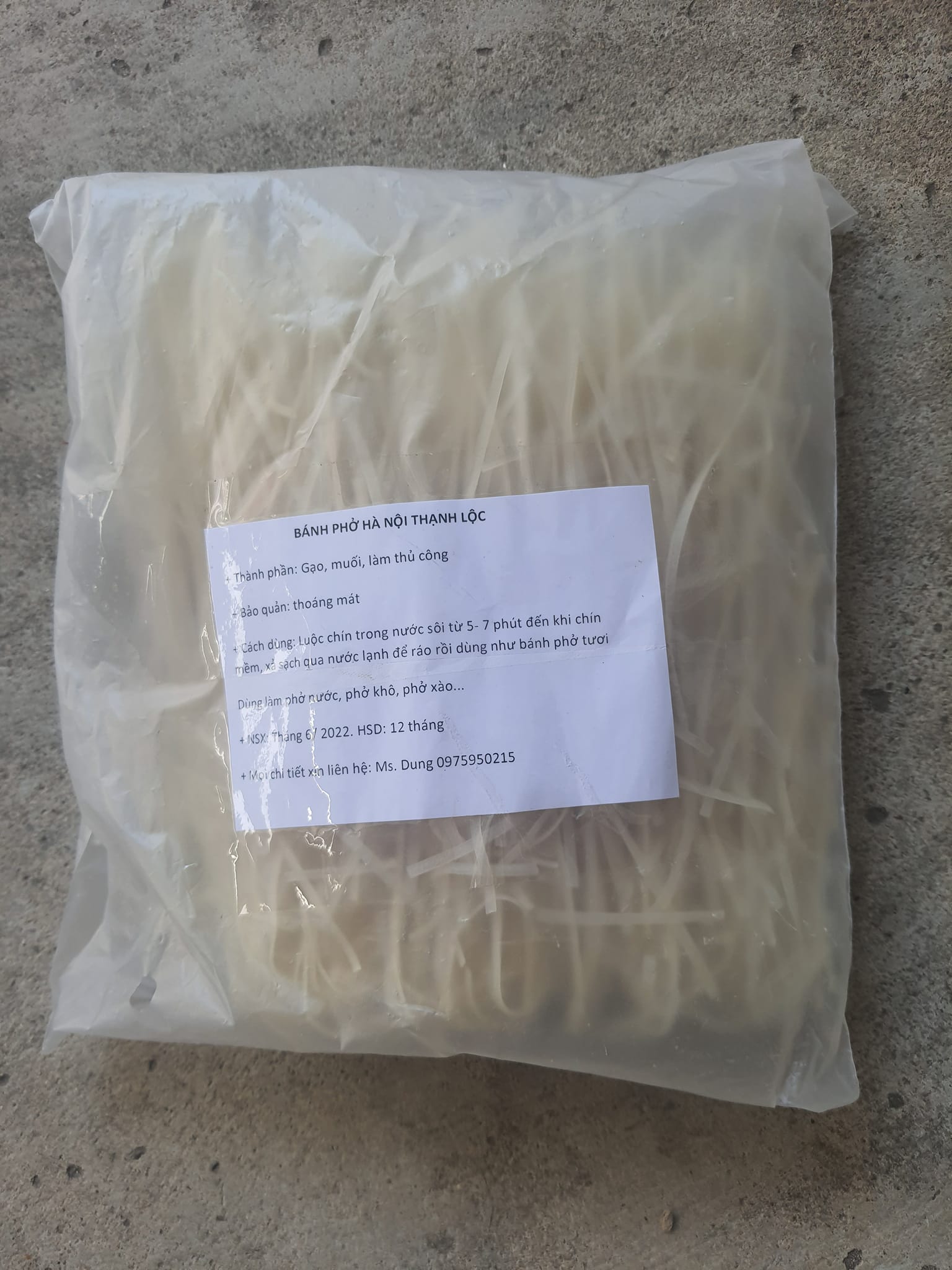 Phở khô sạch không tẩy miền bắc loại bánh phở dai ngon không bở phù hợp cho mọi bữa ăn gói 500gr