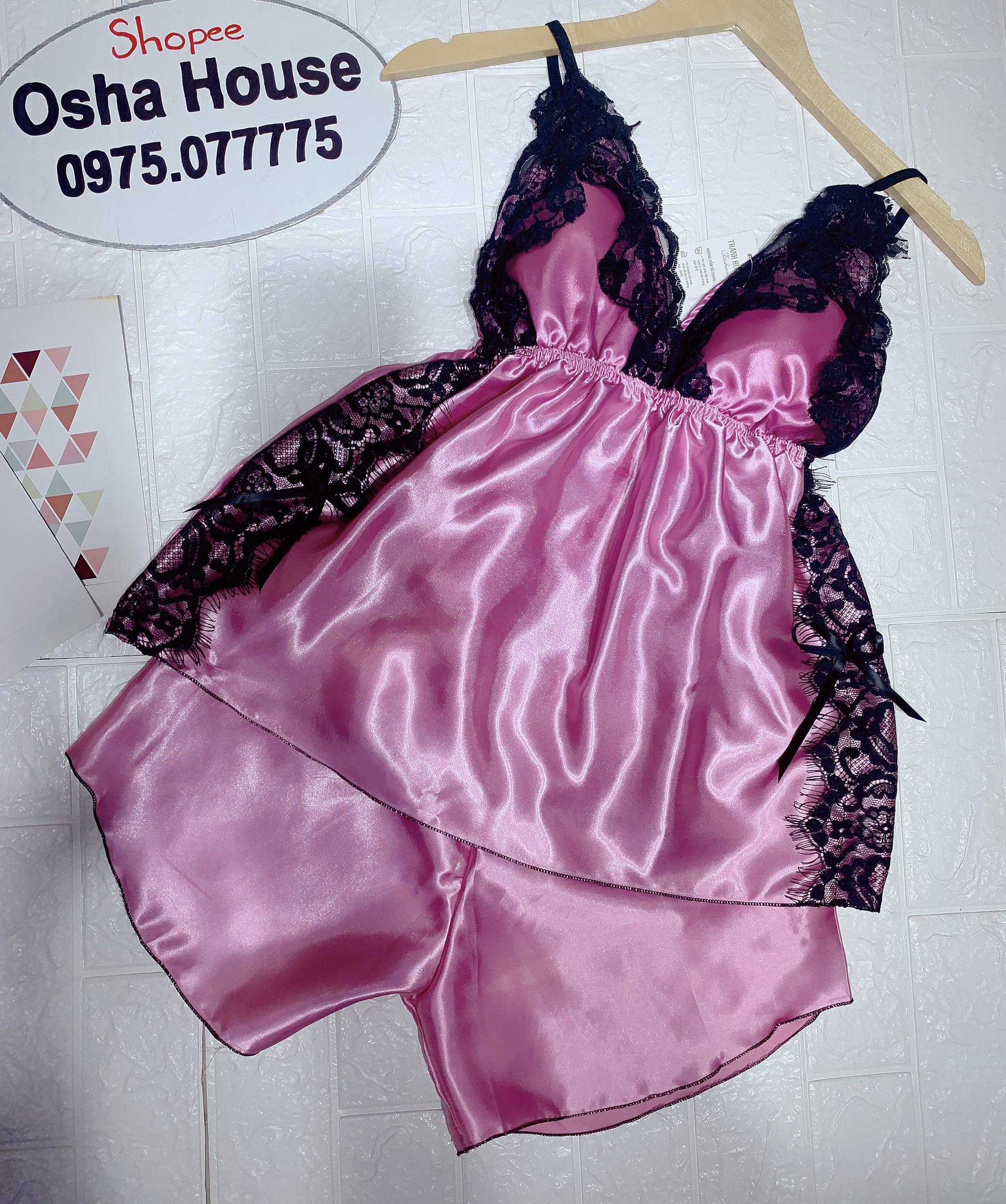 Set bộ phi lụa có mút ngực phối ren sexy