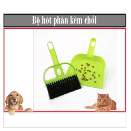 Bộ Xẻng hót phân kèm chổi dùng hót phân chó mèo - Dụng cụ Hót rác mini 17cm