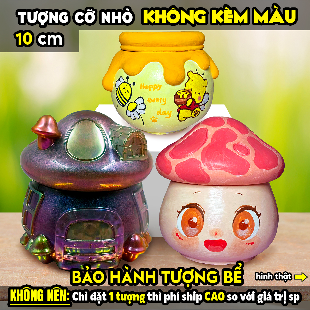 Tượng tô màu, HỘP LƯU NIỆM CÓ NẮP ĐẬY, size L, tượng thạch cao (Không kèm màu)