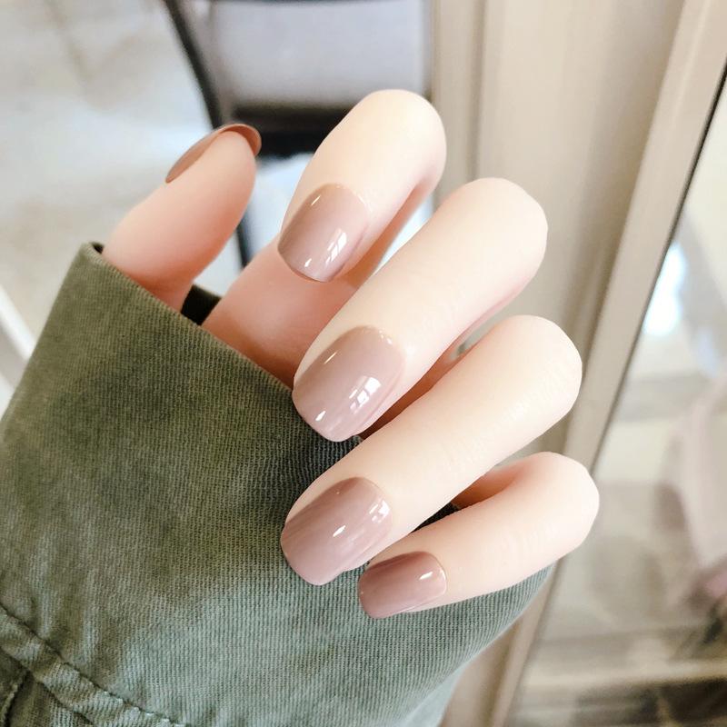 Bộ 24 móng tay giả màu nude thạch