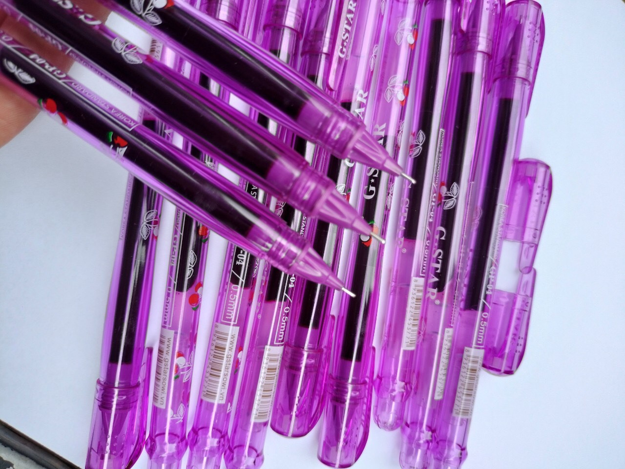 HỘP 12 CÂY BÚT GEL TÍM ĐẦU KIM GSTAR GP-04 ( đầu bi 0.5, nét thanh mảnh, không tắt mực,mực nhiều, không lem dành cho học sinh cấp 1)