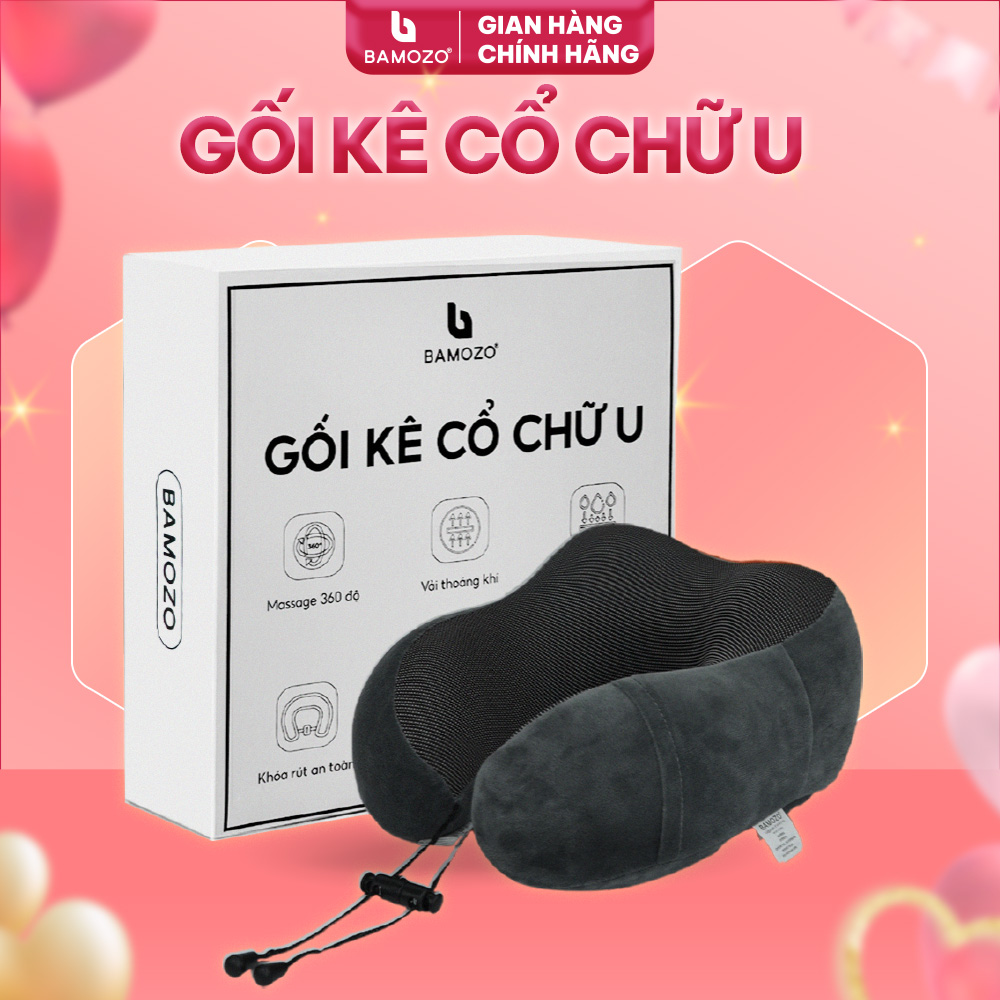 Gối Kê Cổ Chữ U Văn Phòng Bamozo Tiện Dụng Chống Mỏi Vai Gáy