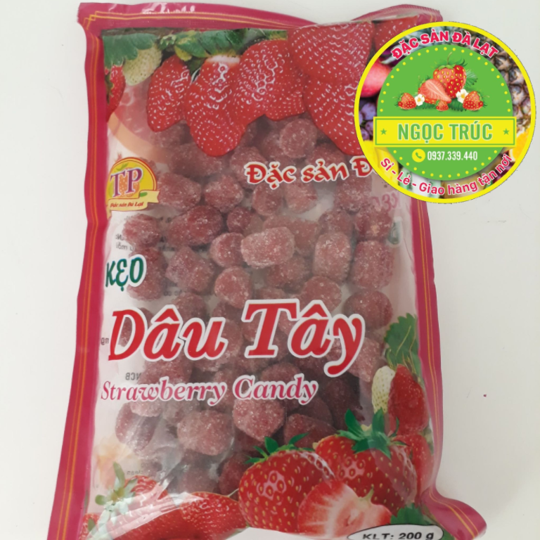 [HCM]BỊCH 200gr KẸO DÂU TÂY ĐÀ LẠT THƠM NGON