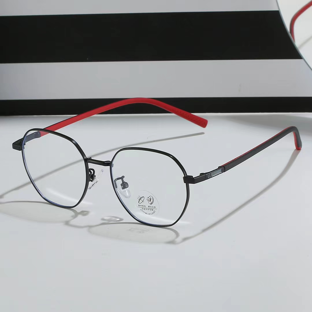 Gọng kim loại đa giác thời trang big boy 2022, chống ánh sáng xanh và chống bức xạ gọng kính cho học sinh nam và nữ 63009