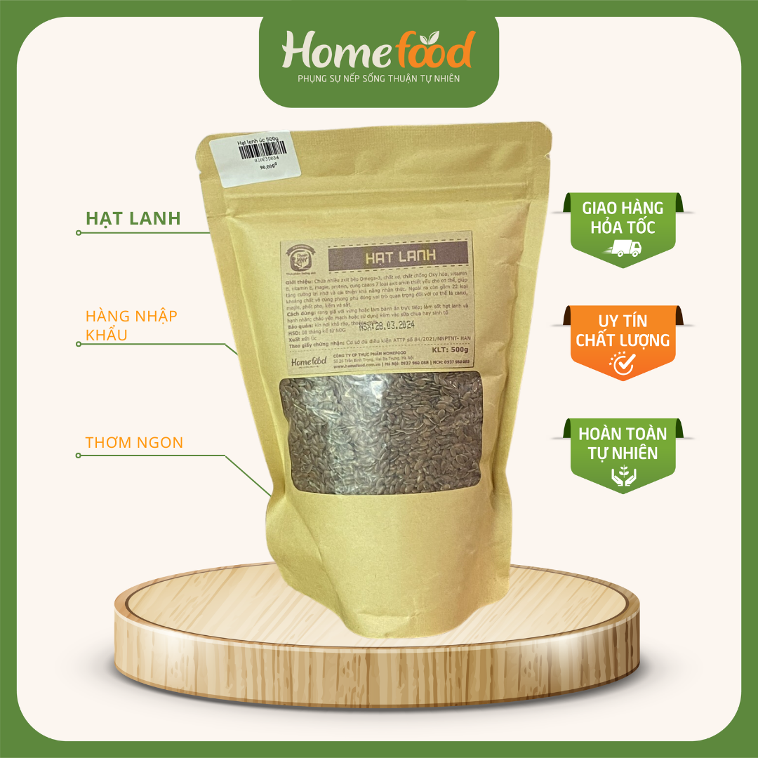 Hạt lanh úc túi 500g/ hạt lanh sạch