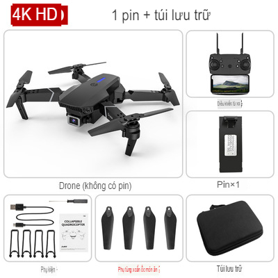 Flycam mini E88 trang bị Camera 4k wifi kết nối với điện thoại