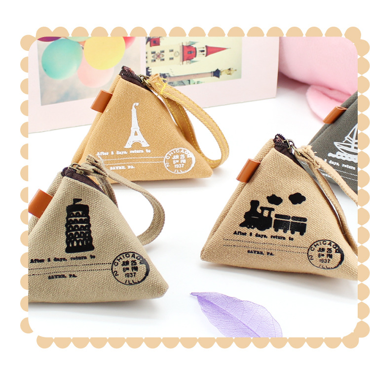 Ví củ ấu mini vải thô dễ thương - A276