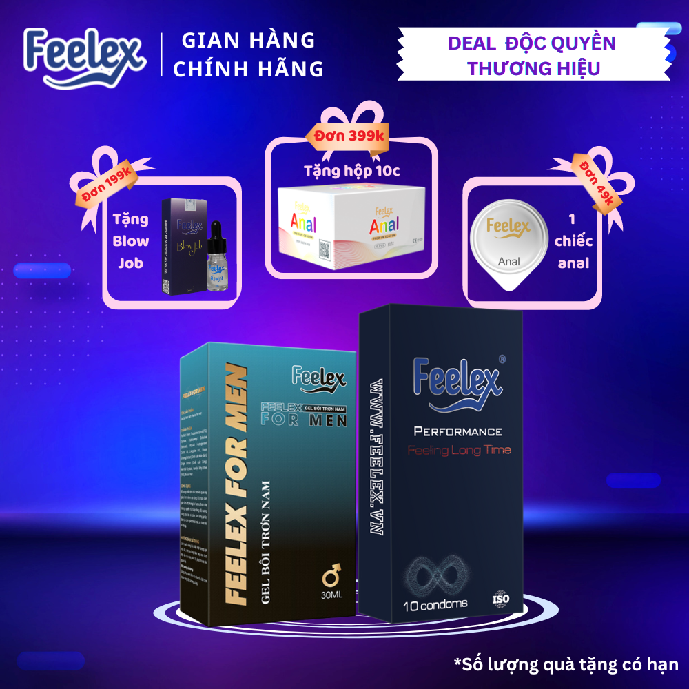 Combo sản phẩm Feelex cao cấp kéo dài thời gian quan hệ cho nam giới