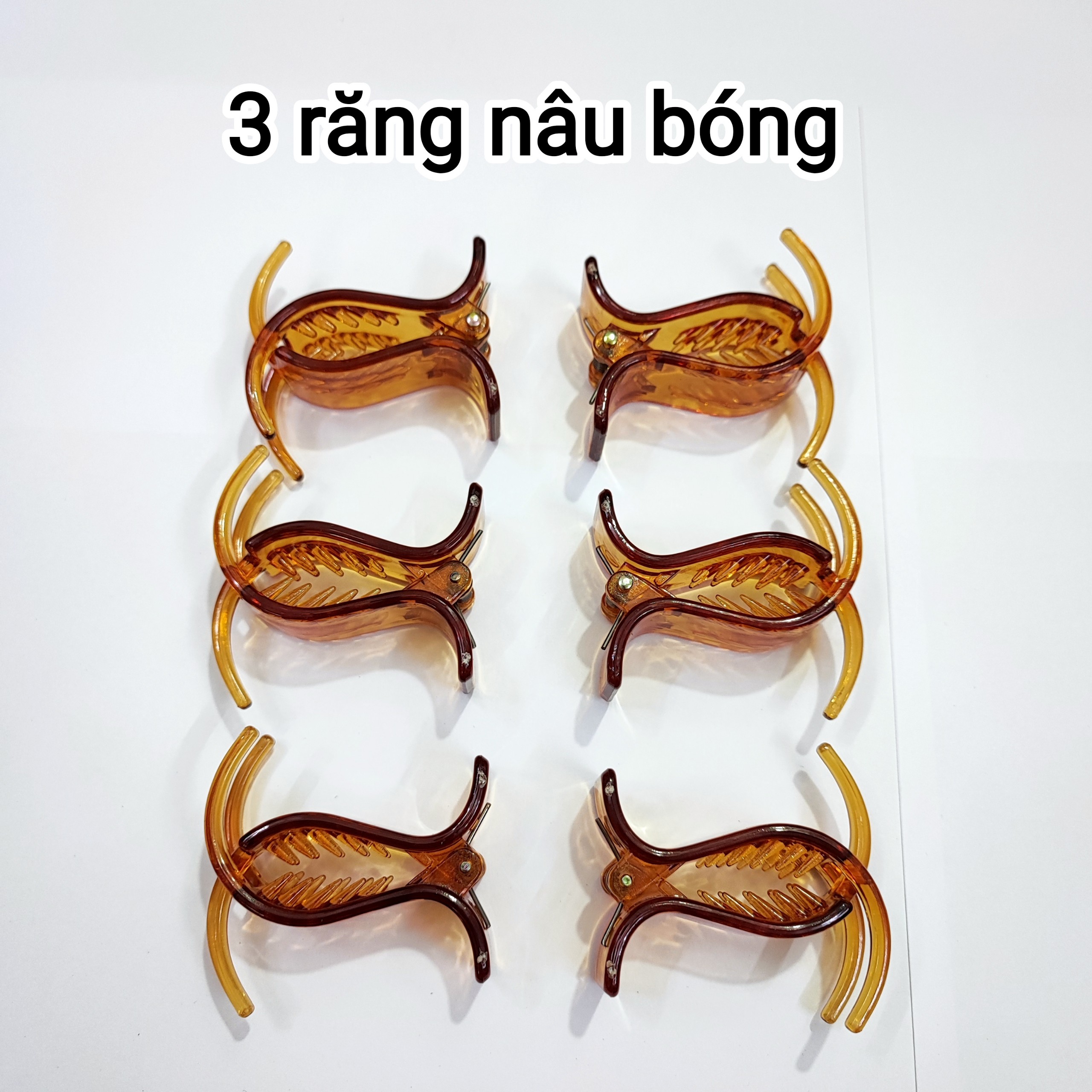 Set 6 kẹp càng cua 3 răng 5 răng nhiều màu - Kẹp tóc ngoạm cho nữ