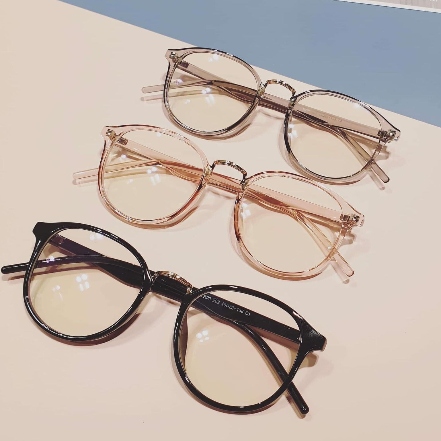 Mắt Kính Nữ Mặt Tròn Gọng Kính Thời Trang Giả Cận Chất Liệu Dẻo Mang Nhẹ Nhàng Thoải Mái