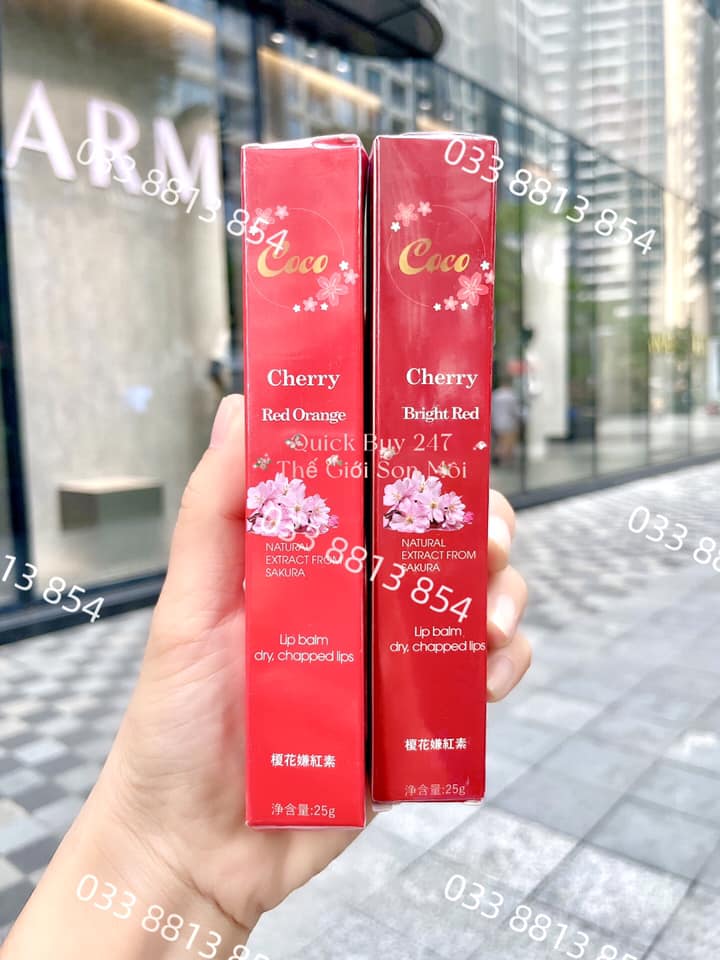 Son Dưỡng Coco Cherry Blossom Kích Màu Môi Sau Xăm + Quà Nhỏ Tặng Kèm