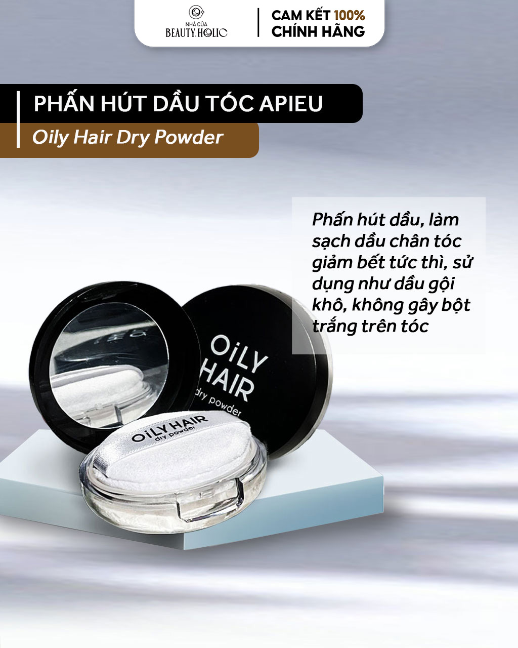 [Nhacuabeautyholic] Phấn hút dầu tóc APIEU OILY HAIR DRY POWDER