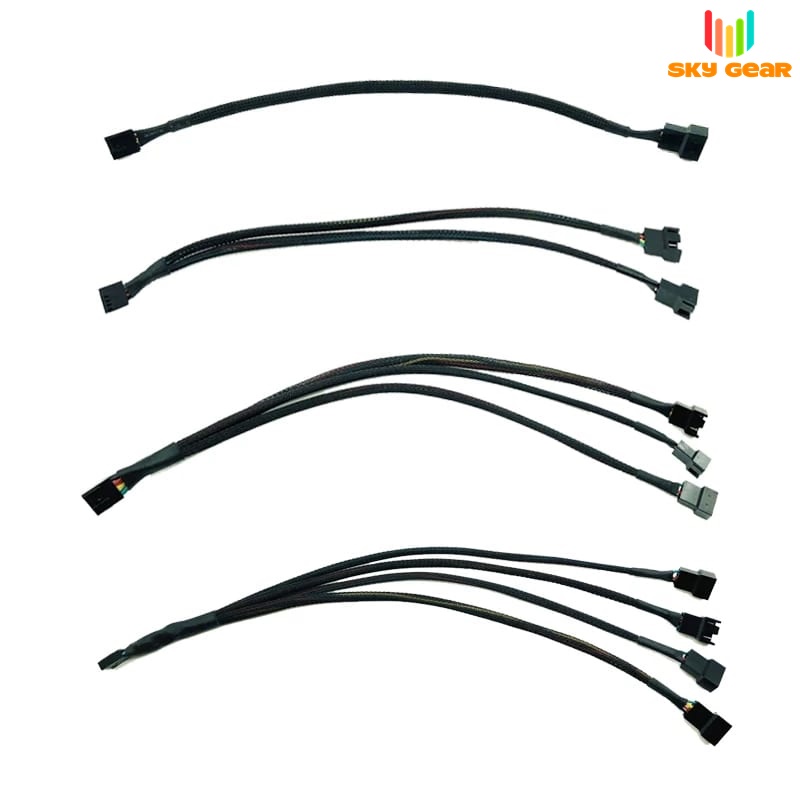 Dây chia fan 4pin các loại - Mở rộng chân cắm quạt fan case dây bọc lưới
