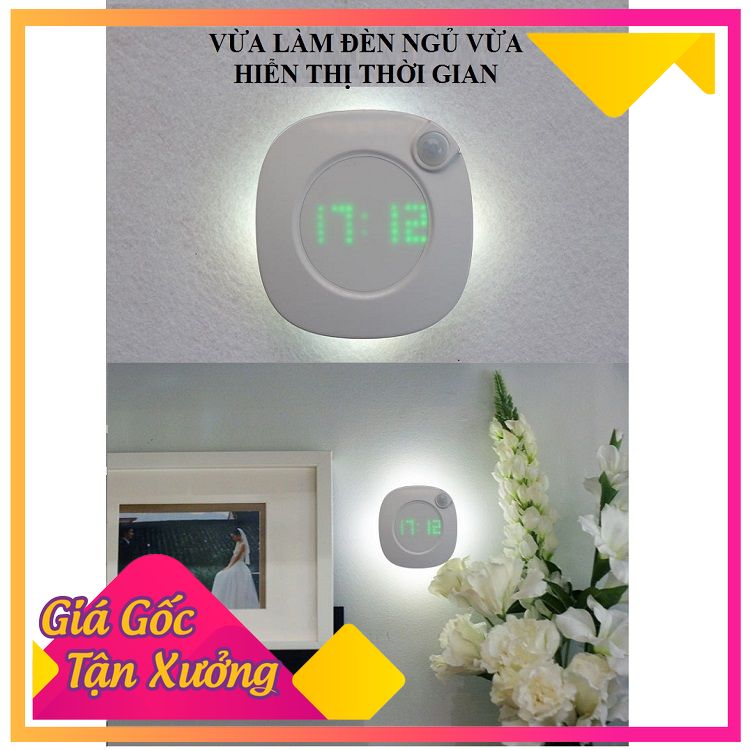 Đèn Led cảm ứng kiêm Đồng hồ mini