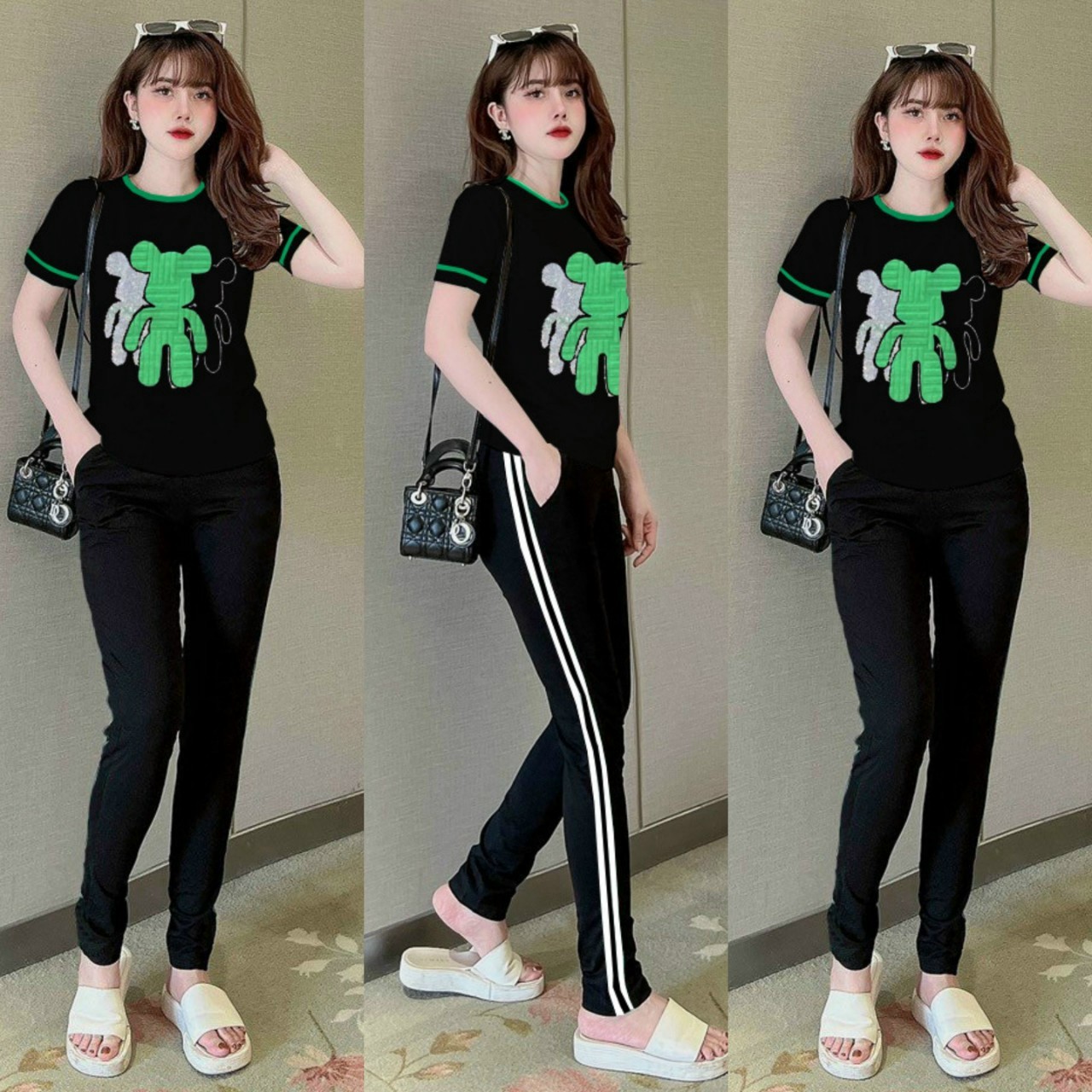 Set bộ thời trang cườm gấu quảng châu