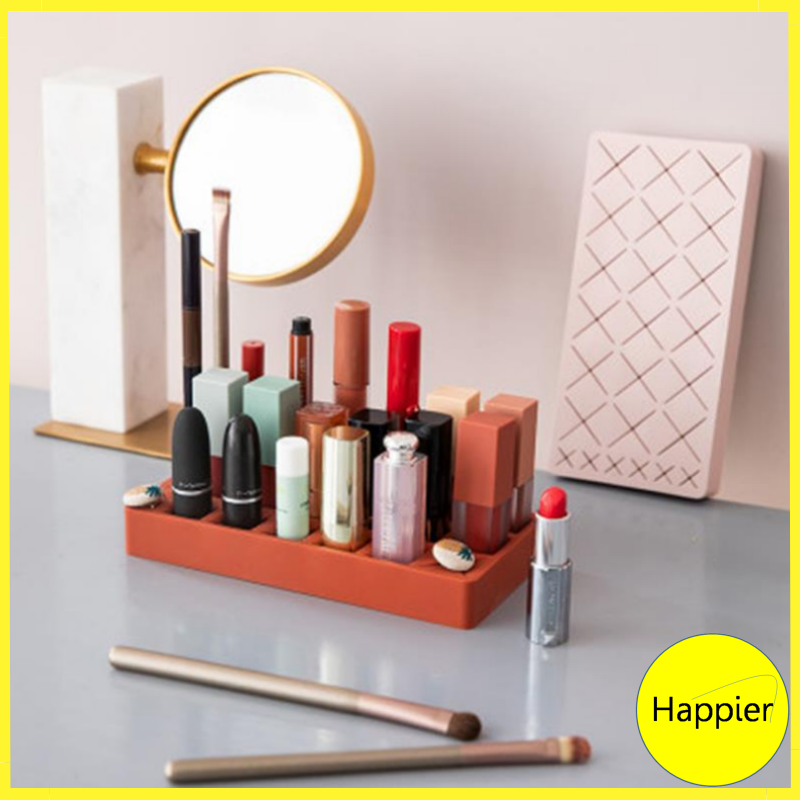 Khay đựng son mỹ phẩm silicon 24 ô - happier