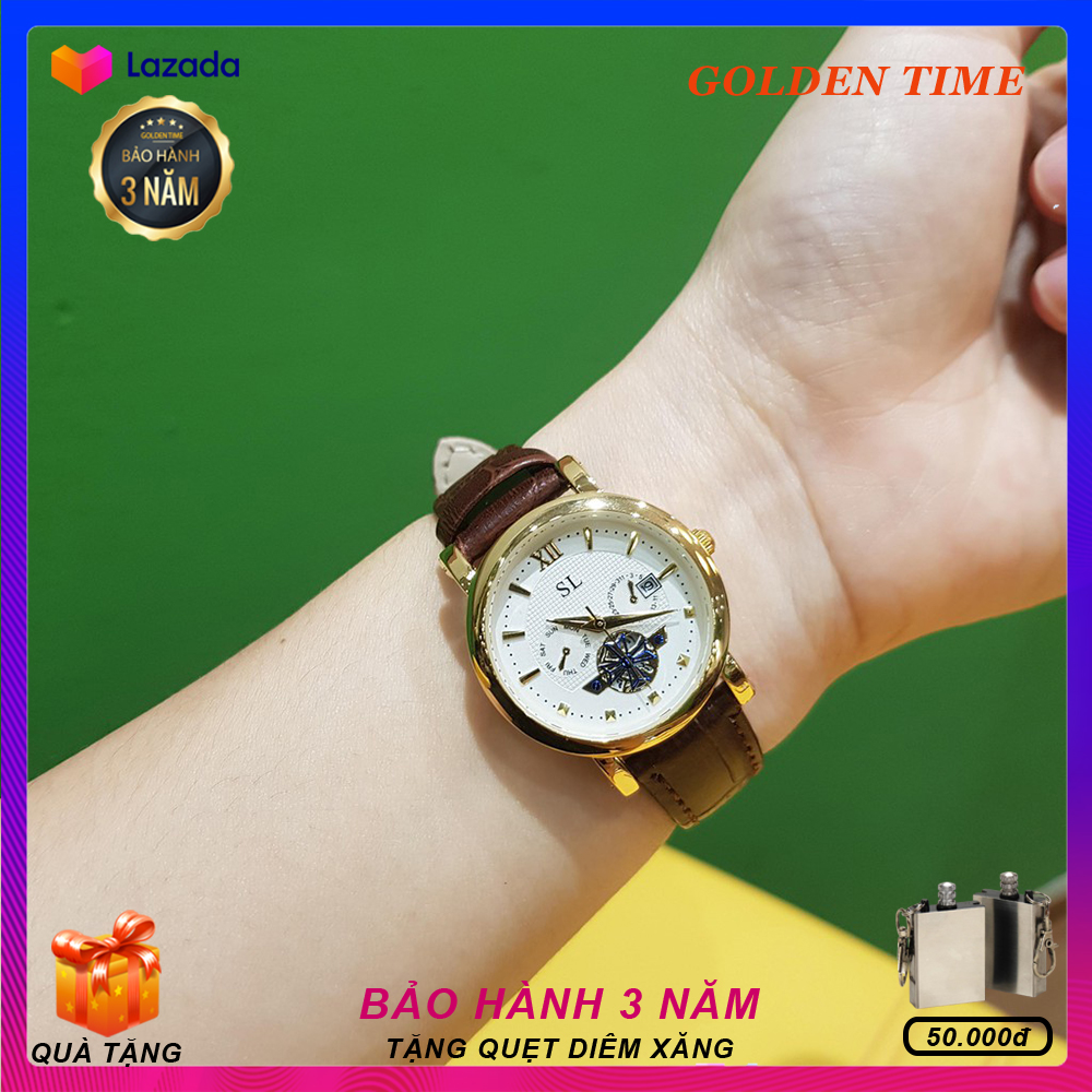 Đồng hồ Nữ SL 5283L, Dây da cao cấp, Full hộp, Mặt Sapphire chống xước, chống nước, Thẻ bảo hành 3 năm