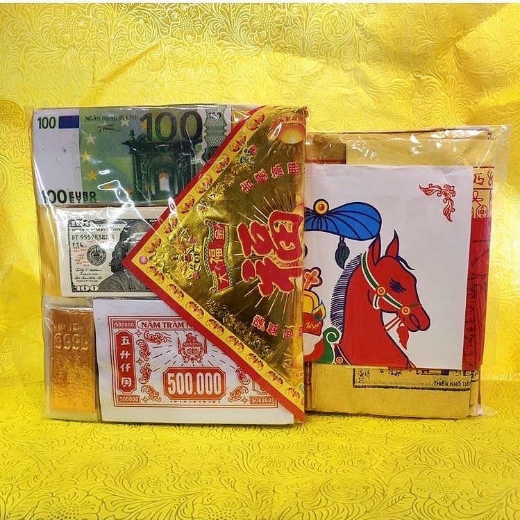 Bộ lễ tiền vàng cúng thần tài thổ địa, ngày rằm, mùng 1 hàng tháng
