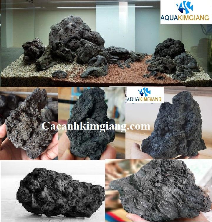 Đá đen gia lai trang trí set hồ cá , hồ thủy sinh( 1kg )