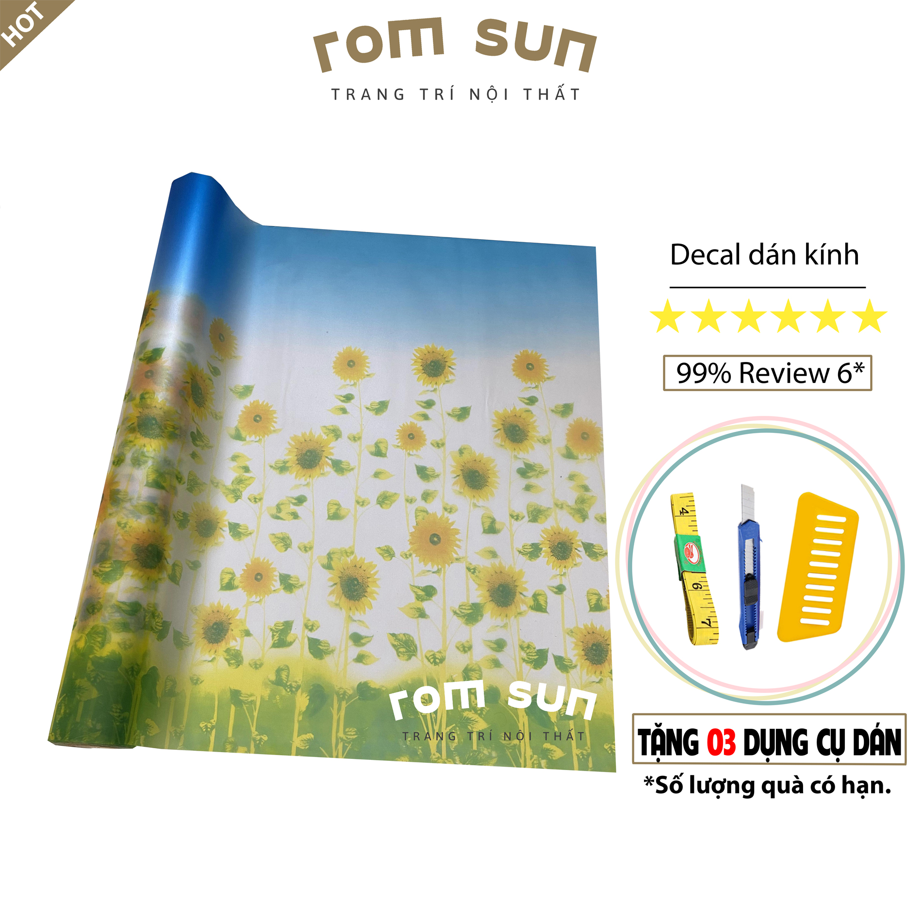 Decal dán kính cửa sổ chống nhìn trộm phòng ngủ khổ 90cm, Giấy decan dán kính mờ cửa phòng tắm đẹp hoa vàng E9543