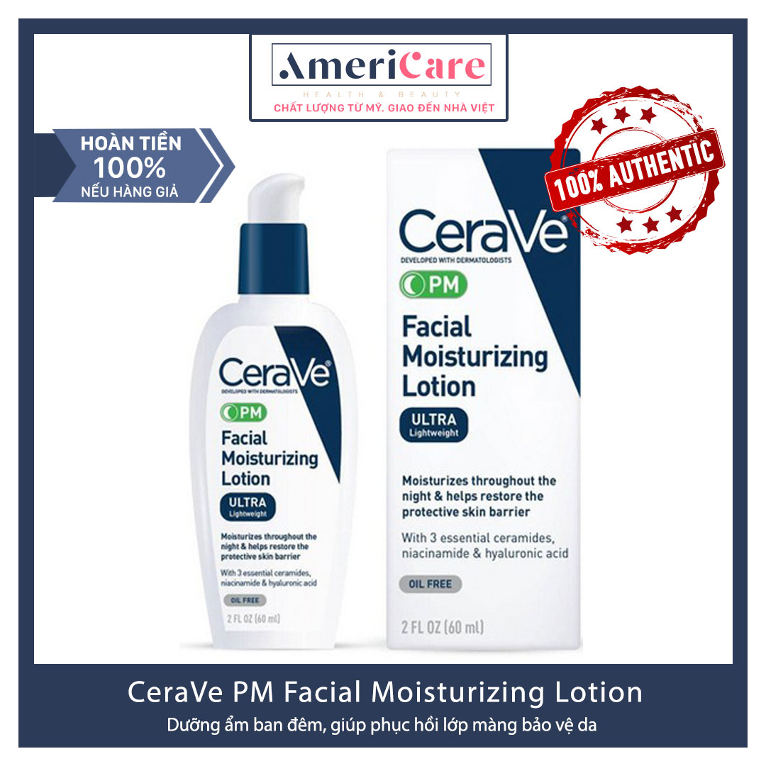 [Bill Mỹ] Kem Dưỡng CeraVe PM Facial Moisturizing Lotion PM 4% Niacinamide (89ml)