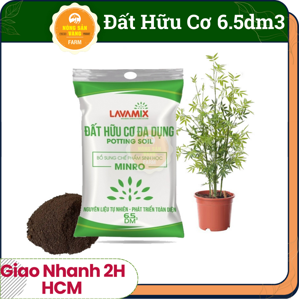 Đất sạch lavamix 6.5 dm3, đất hữu cơ đa dụng - nông sản vàng