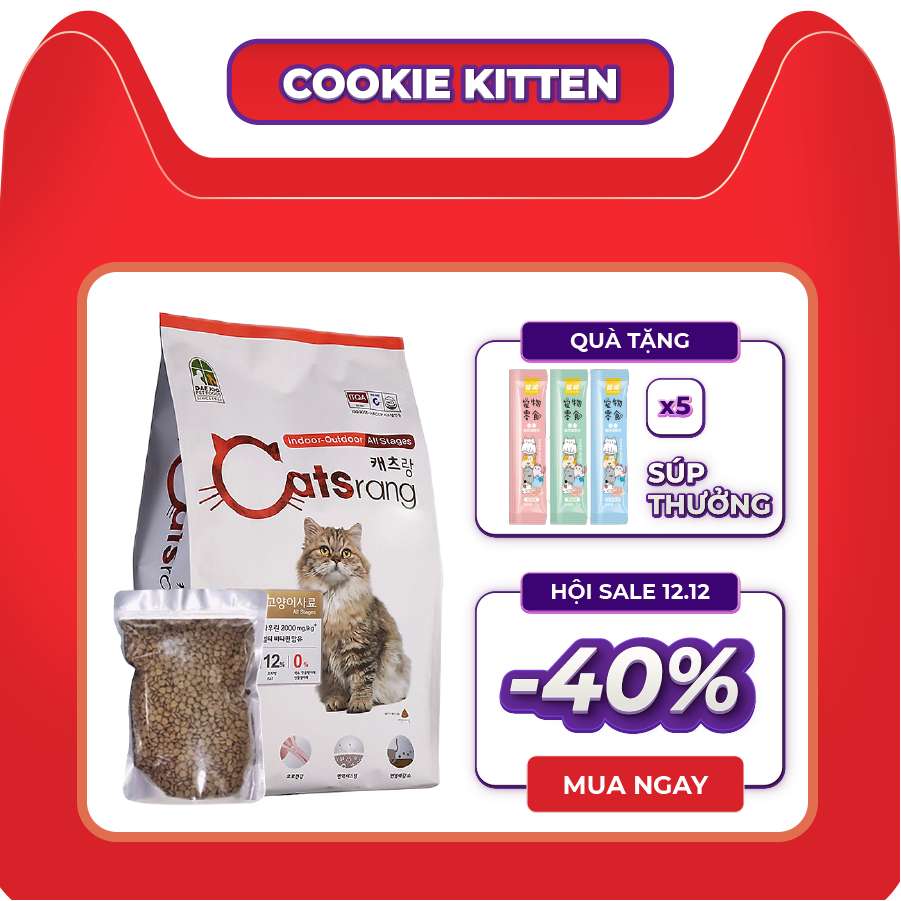 Thức ăn cho mèo - catsrang - bao 5kg hoặc chiết 1 kg