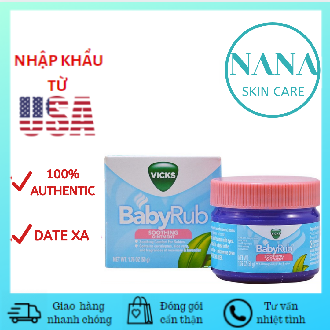 [HCM]Dầu Bôi Ấm Ngực Cho Bé 3 Tháng Tuổi Vicks BabyRub (50g)