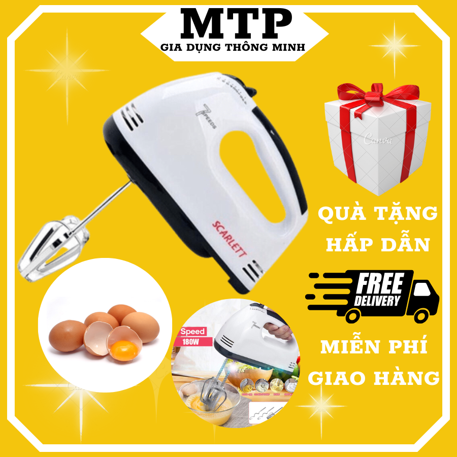 Máy Đánh Trứng Cầm Tay Mini 07 Tốc Độ 260W Loại Cao Cấp 2023, máy đánh bọt cà phê, máy trộn bột, cây đánh trứng, máy nhồi bột, máy đánh kem trộn, máy trộn kem, cây đánh trứng cầm tay,Tặng Kèm 2 Que Nhào Bột