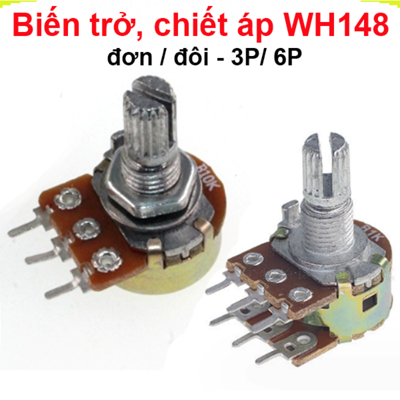 Biến trở volume đơn, biến trở đôi wh148-3p/ 6p