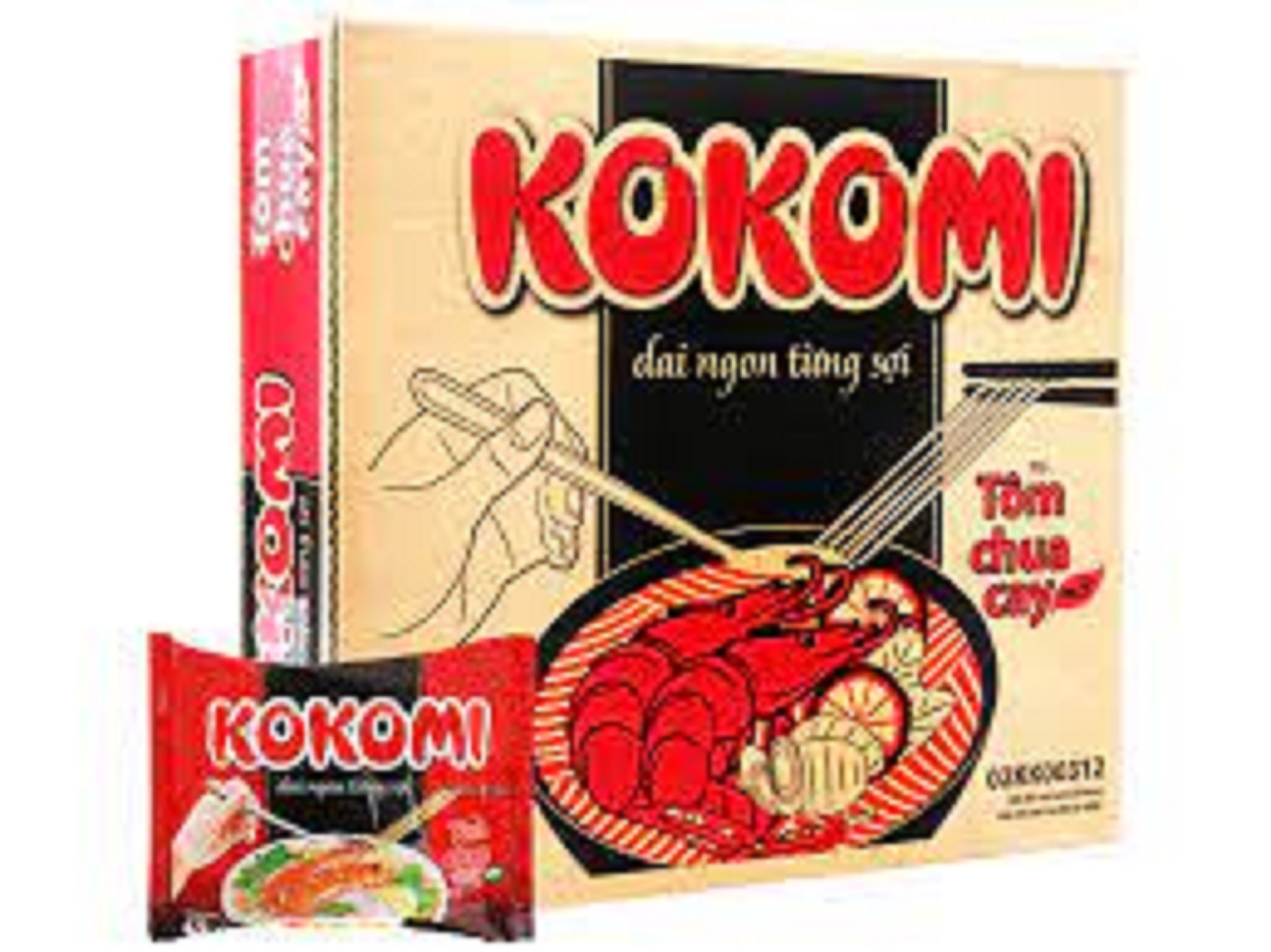 Thùng mì kokomi tôm chua cay 30 gói, date mới