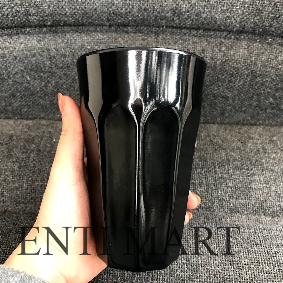 10 ly nhựa melamine cao 13.3cm đen bóng chất lượng cao