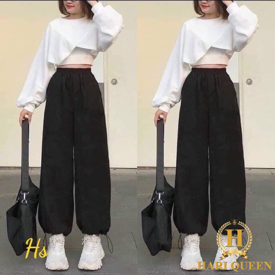Sét 3 món áo croptop + quần jogger thời traNG cá tính
