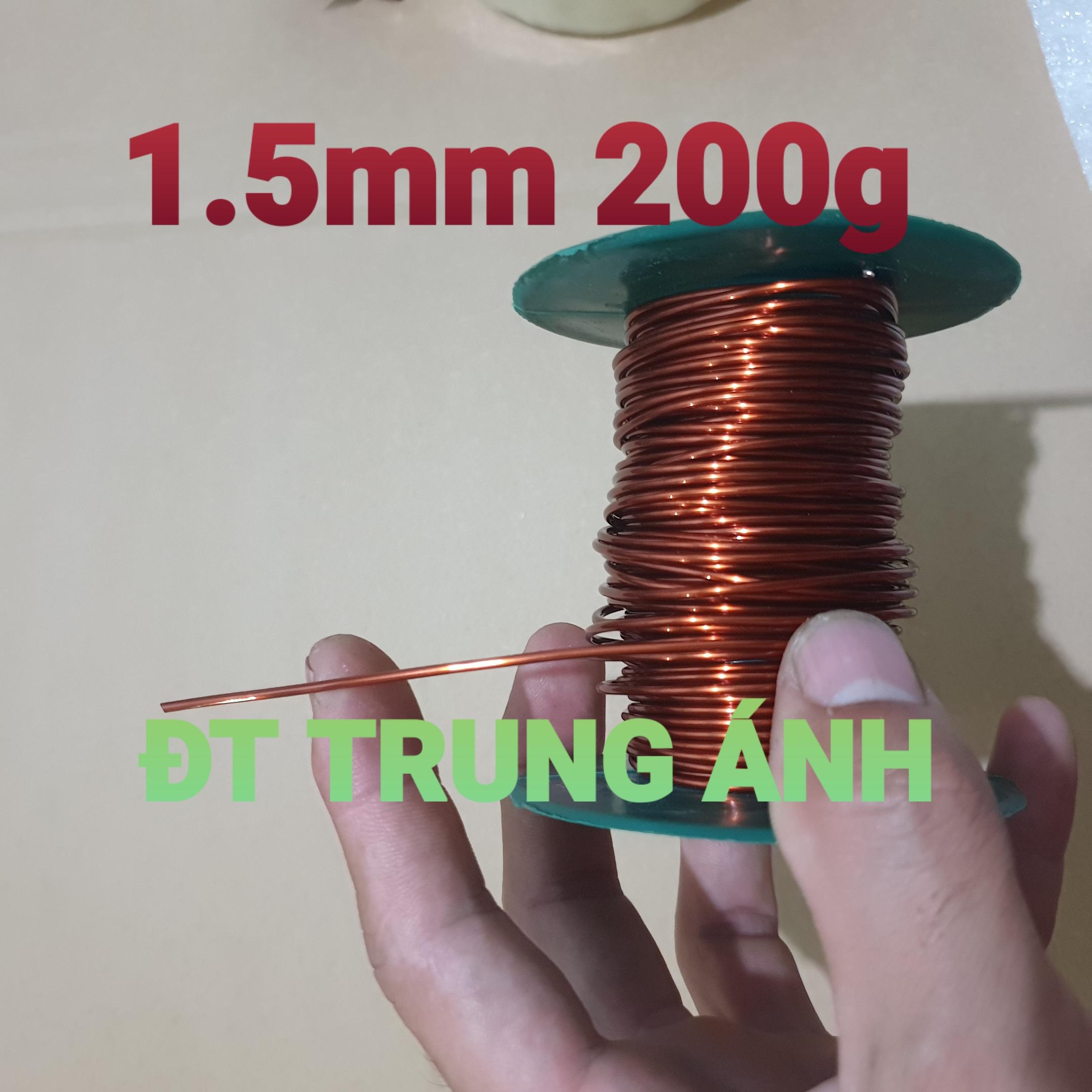 ( DÂY ĐỒNG CUỘN 200Gram- 1.5mm ). DÂY ĐỒNG QUẤN BIẾN ÁP, QUẤN ĐỘNG CƠ. DÂY ĐỒNG TRÁNG MEN, CỌC EMAY CÁCH ĐIỆN. DÙNG ĐỂ QUẤN BIẾN ÁP KICH CƠ, BIẾN ÁP THƯỜNG 220V, ĐỘNG CƠ, MOTO.