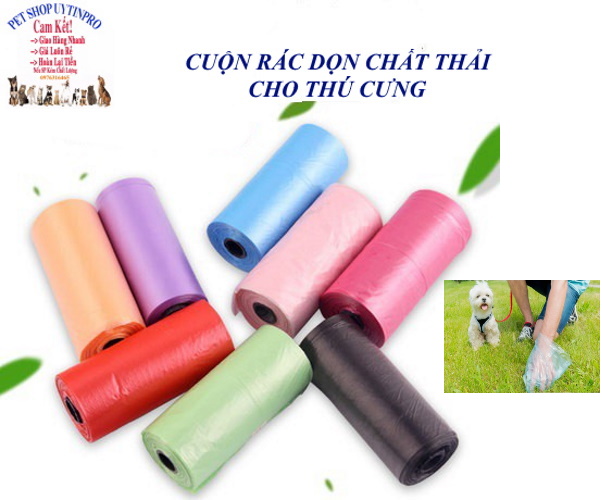 Cuộn rác dọn phân cho pet thú cưng chó mèo không in hình