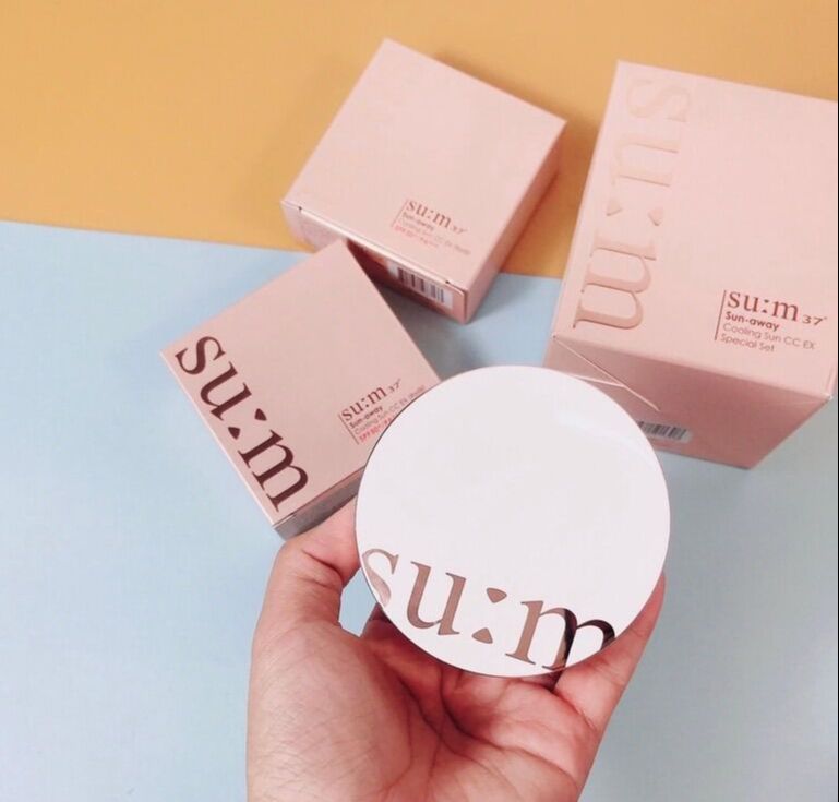 Set phấn nước chống nắng sum 37 sun away cooling ex cushion spf 50+/pa+++.