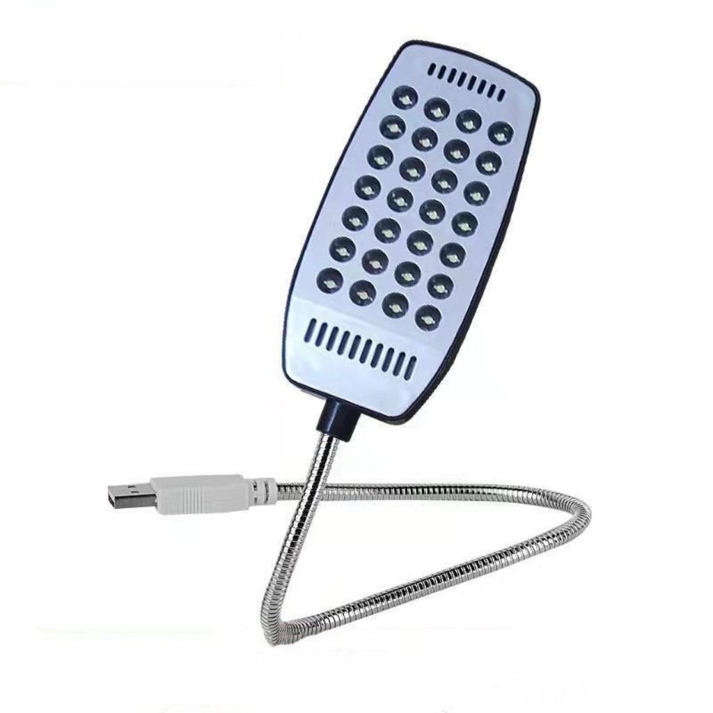 Super bright 28 led USB flash light for laptop computer backup battery and USB power, 360 degree curved metal body