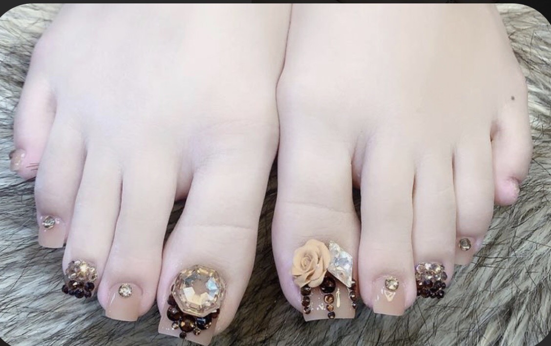 (FREESHIP +QUÀ TẶNG) Móng chân giả giá rẻ/ nail thiết kế/ nailsbox/ Móng úp chân/ móng chân giả đính đá