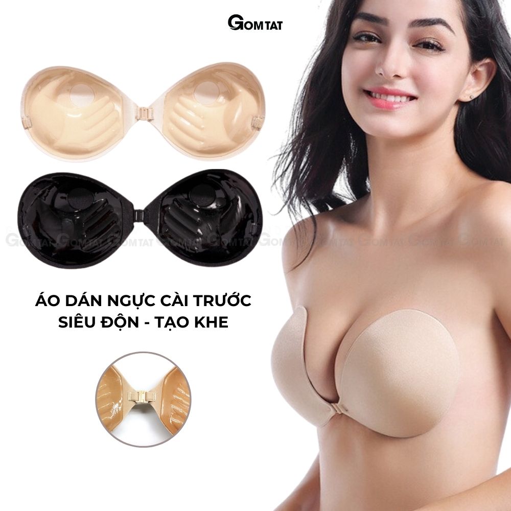 [ Tặng KÈM DÂY ] Áo dán ngực cài trước siêu độn, miếng dán nâng ngực đệm mút dày 3cm tạo khe quyến rũ dính siêu chắc GOMTAT - SA-0127