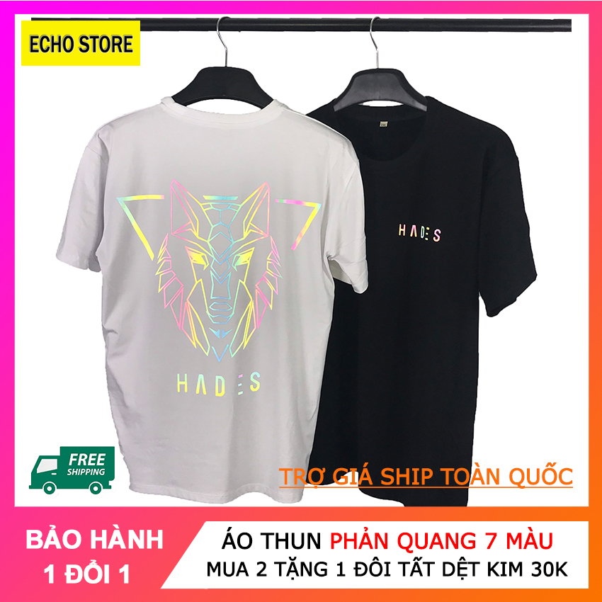 Áo thun phản quang 7 màu PQ7MHADE005, áo phản quang 7 màu HADES, áo thun unisex, áo thun nam đẹp, áo thun nữ đẹp, áo 100% cotton thoáng mát - Echo store