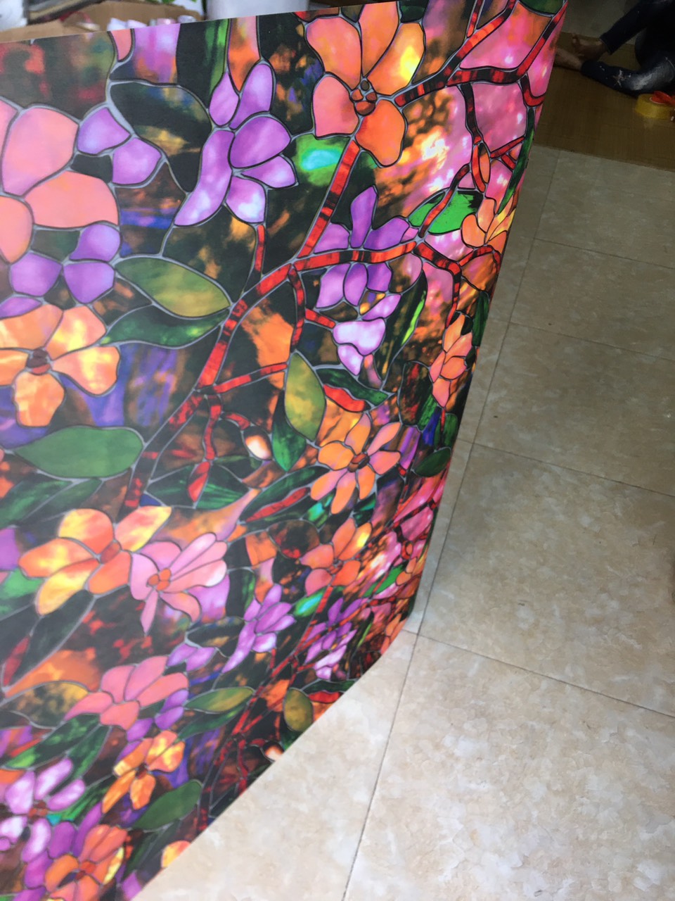 2M DECAL DÁN KÍNH HOA NGHỆ THUẬT 3D KHỔ RỘNG 90CM