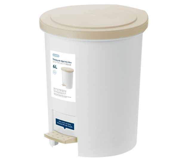 Thùng rác đạp tròn hiro 6l - inochi