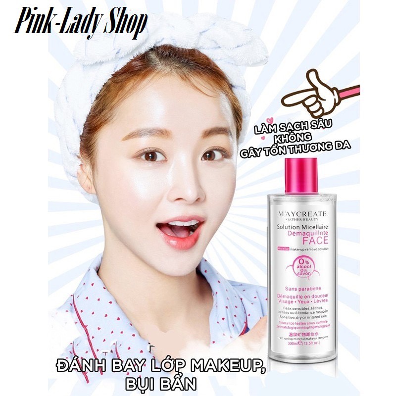 Nước tẩy trang 💕FREESHIP💕 maycreate 300ml, tẩy trang cho da dầu, da mụn