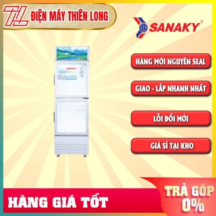 Tủ mát Inverter Sanaky VH-218W3L 170 lít - Trang bị nhiều ngăn kệ Bảo quản đa dạng thực phẩm Trang bị bánh xe - TRẢ GÓP 0% - GIAO TOÀN QUỐC - NGOÀI HCM TÍNH PHÍ