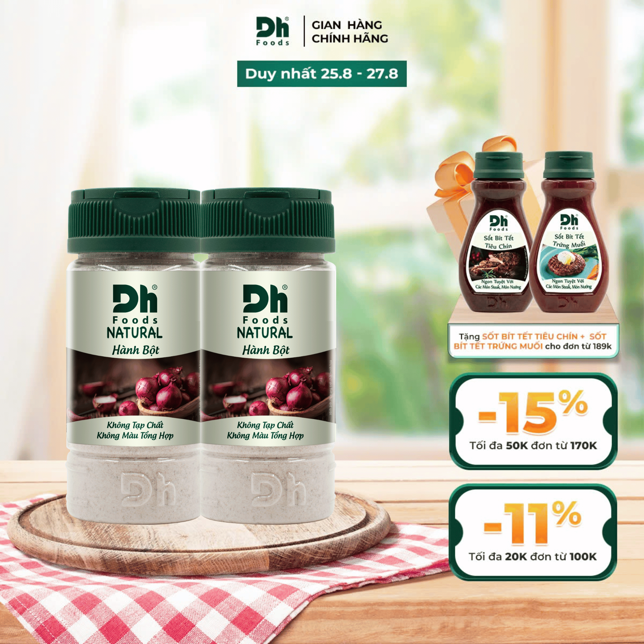 Combo 2 hũ Natural Hành Bột Dh Foods