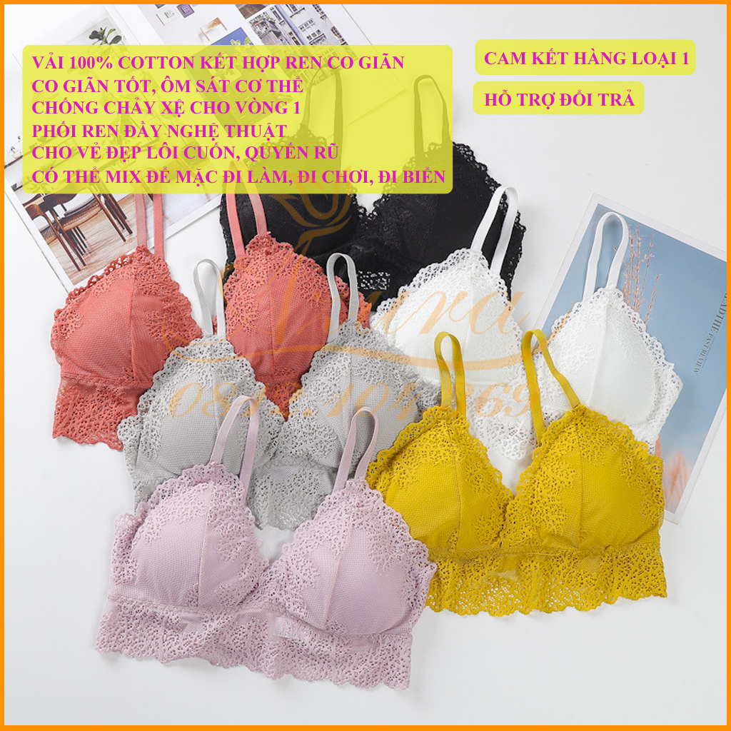 Áo bra nữ 2 dây ren sexy HÀNG LOẠI 1 có mút nâng ngực định hình kiểu hàn quốc cá tính 317 / women underwear cotton