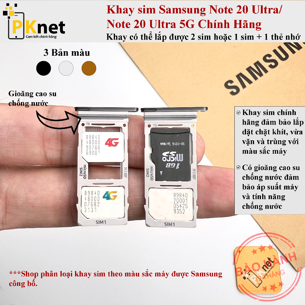 Khay sim Samsung Note 20 Ultra chính hãng 2 sim